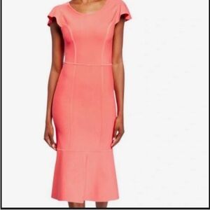 BCBGMaxAzria Coral Fluted Bodycon Dress